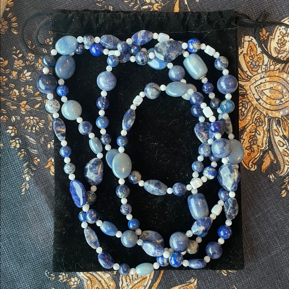 Lapis Lazuli, Blue Lace Agate & Sodalite Necklace